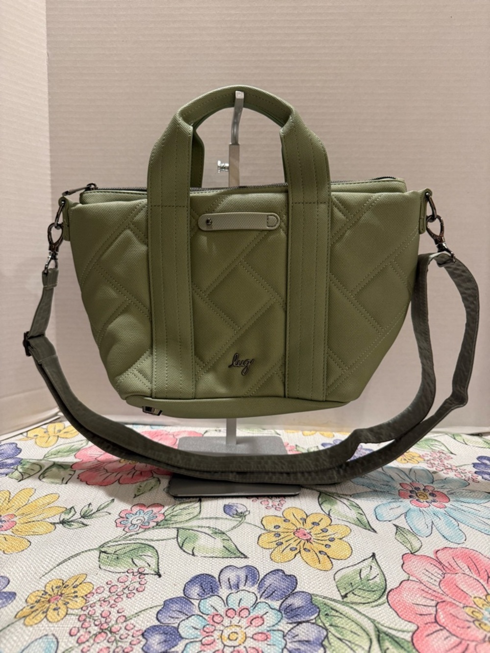 Lug Dory Matte Luxe VL Crossbody Bag in Sage green with Removable Strap
